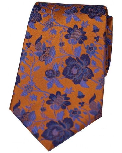 David Van Hagen Floral Patterned Silk Tie - Multicolor