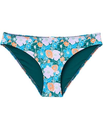 SKINY Bikinihose mit floralem Print Dunkelgrün - Blau