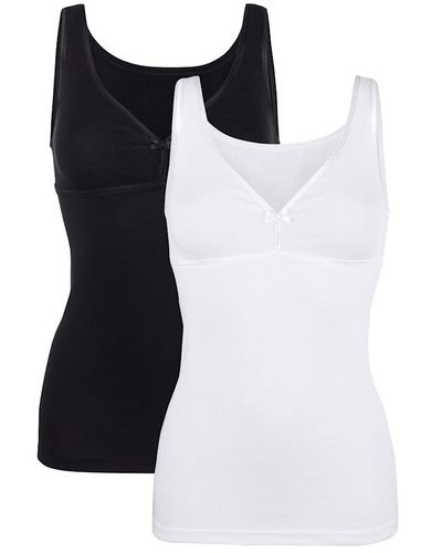 HERMKO BH-Hemden im 2er-Pack aus hochwertiger und zertifizierter Baumwolle Schwarz/Weiß - Mehrfarbig