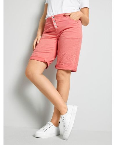 Dress In Shorts mit schräger Knopfeiste - Rot