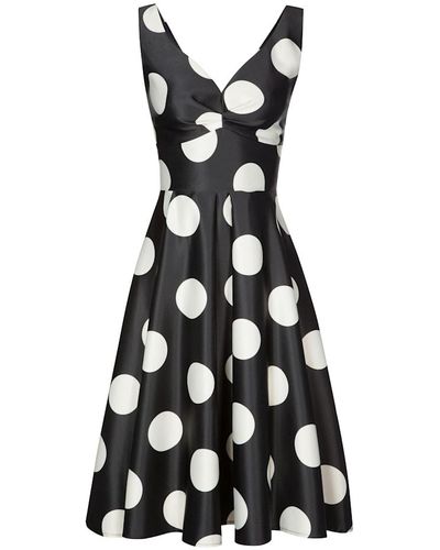 Nicowa Elegantes Kleid PIA mit stilvollem Punkte-Dessin - Schwarz