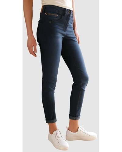 Dress In Jeans mit aufgesetzten Reißverschlüsse - Blau