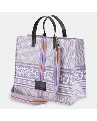 Codello Stylische Tote Bag im floralen Trend-Design aus Canvas - Lila