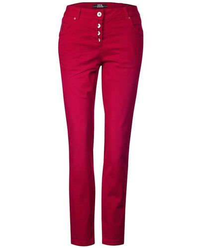 Cecil Elastische Casual Fit Hose - Rot