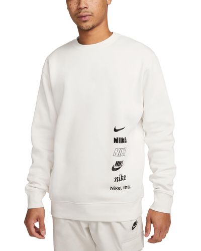 Nike Club Fleece Brushed-Back Sweater - Weiß