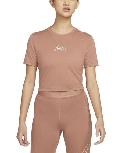 Nike T-Shirt Air Cropped Tee - Braun