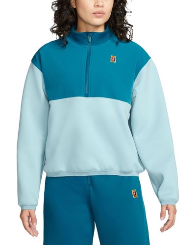 Nike Court Dri-FIT Heritage 1/4-Zip Sweater - Blau