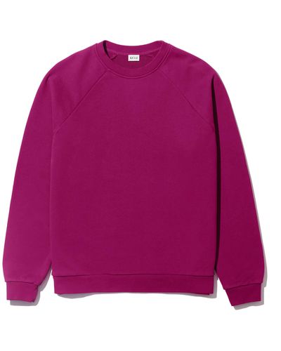 KULE The Oversized BG Crewneck Sweatshirt, Lavender, Women's, Medium, Activewear Athletic Workout Sweatshirts Pullovers & Hoodies