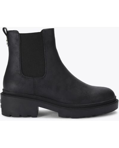 Carvela Kurt Geiger Boulder Logo-badge Faux-leather Chelsea Boots - Black