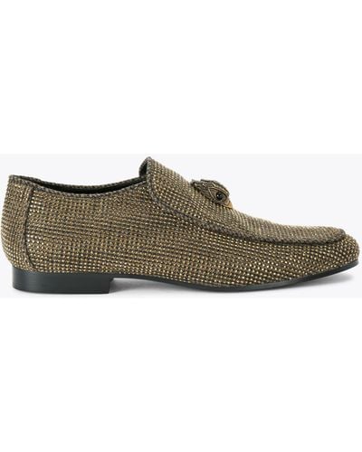 Kurt Geiger Slip On Dark Fabric Hugh Eagle Herringbone - Green