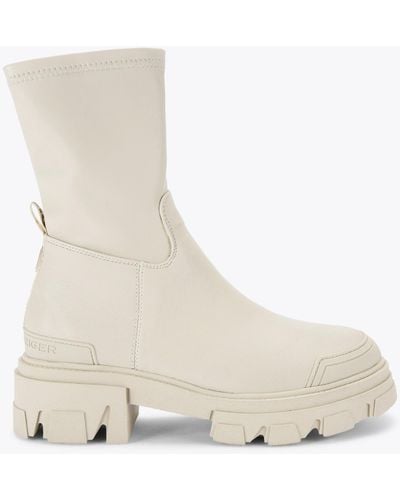 KG by Kurt Geiger Ankle Boot Cream Synthetic Trekker Sock - Natural
