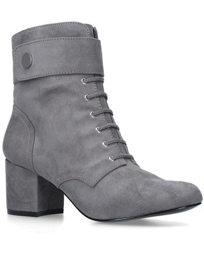 Nine West 'querna' Block Heel Lace Up Boots - Grey