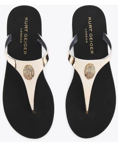 Kurt Geiger Women's Sandals Gold Synthetic Maddison - White