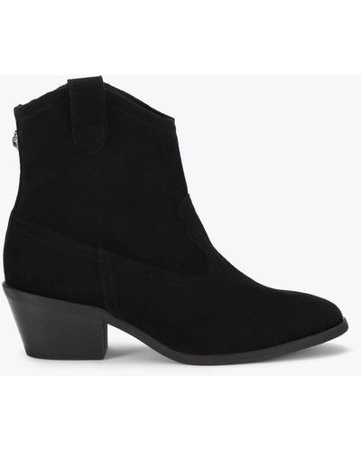 Kurt Geiger Billy Western Boot - Suede Western Boot - Black