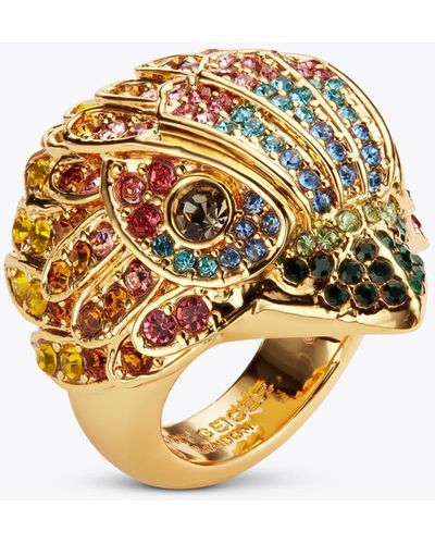 Kurt Geiger Ring Multi Other Brass Crystal Eagle Ring - Metallic