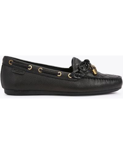 Kurt Geiger Flat Shoe Leather Eagle Moccasin - Black