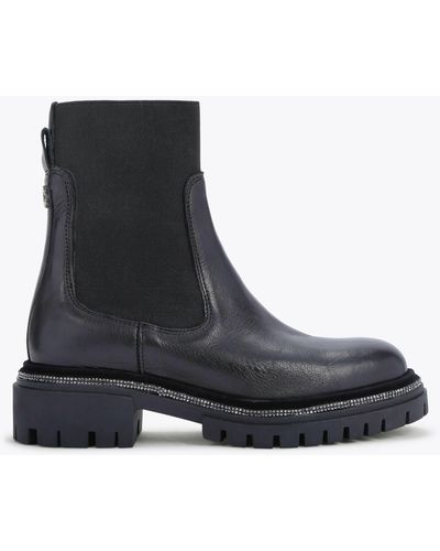 Carvela Kurt Geiger Dazzle Ankle Boot - Leather Ankle Boots - Black