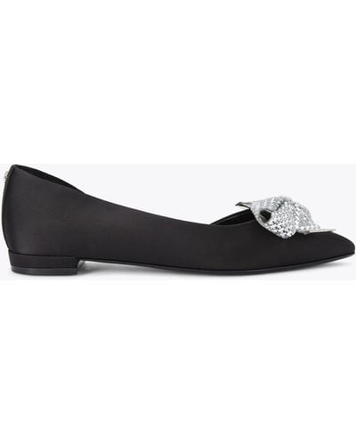 Carvela Kurt Geiger Flats Satin Regal Bow - Black