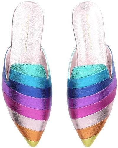Kurt Geiger Rainbow Stripe Flat Mules - Multicolour