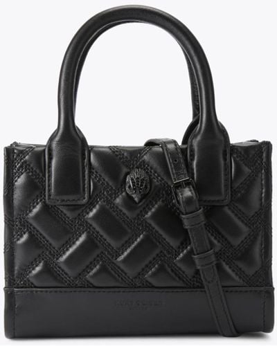 Kurt Geiger Micro Drench Square Tote Bag - Quilted Tote Bag - Black
