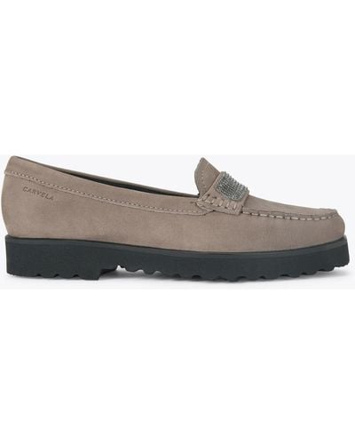 Carvela Kurt Geiger Carvela Shoes Flats Loafer Suede Essence - Grey