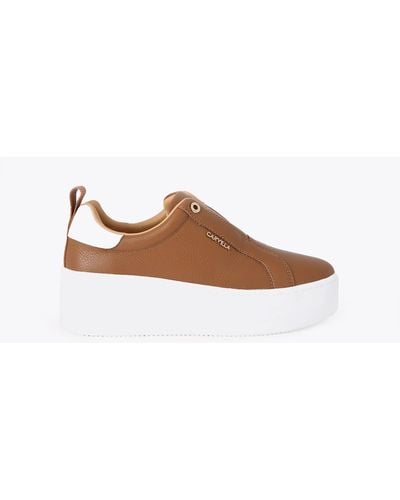 Carvela Kurt Geiger Trainers Leather Connected Laceless - Brown