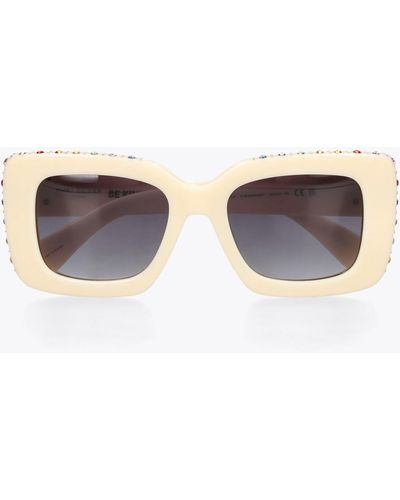 Kurt Geiger Kurt Geiger Sunglasses Bone Synthetic Shoreditch Rectangle - White