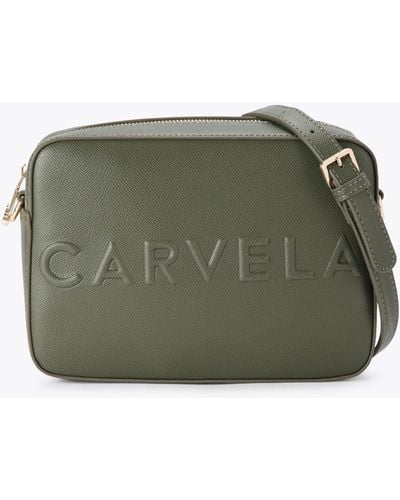 Carvela Kurt Geiger Cross Body Bag Khaki Leather Frame X Body - Green