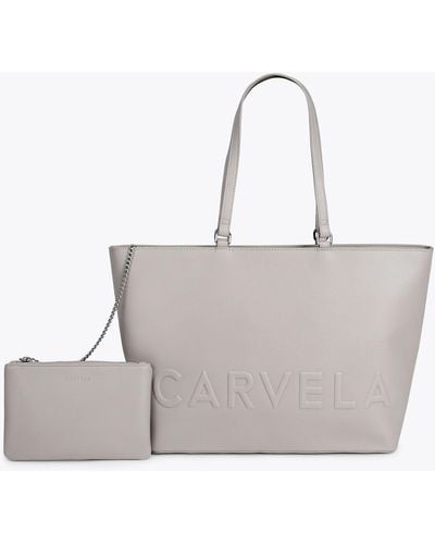 Carvela Kurt Geiger Shopper Bag Textured Frame - Grey