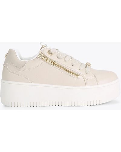 KG by Kurt Geiger Trainers White Synthetic Leslie Side Zip - Natural