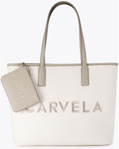 Carvela Kurt Geiger Shopper Bag Bone Combination Frame - White
