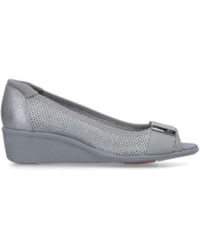 Anne Klein 'jinette' Peep Toe Wedge Shoes - Grey