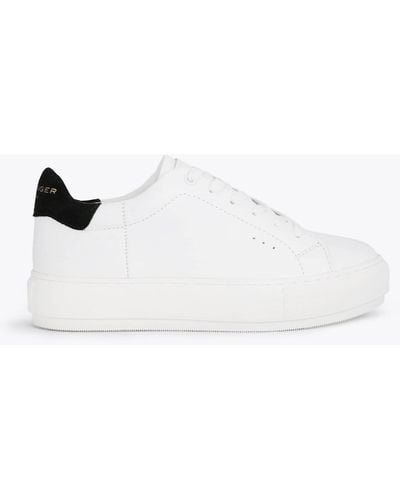 Kurt Geiger Laney Lace Up Leather Trainers - White