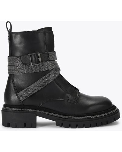 Carvela Kurt Geiger Ankle Boot Leather Emblazon - Black