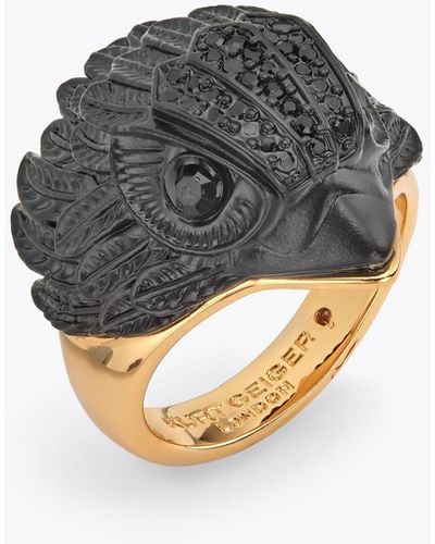 Kurt Geiger Kurt Geiger Jewellery Gold Combination Pave Eagle Ring - Metallic