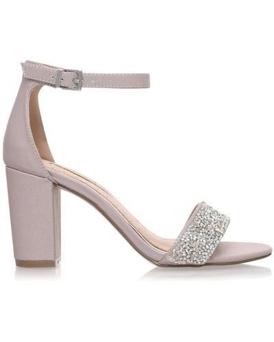 Miss Kg Embellished Strap Block Heel Sandals - Pink