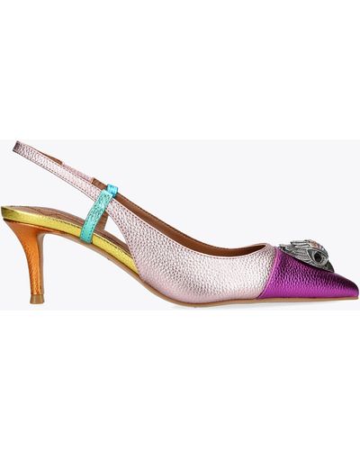 Kurt Geiger Belgravia Eagle Sling - Leather Slingback Heels - Pink