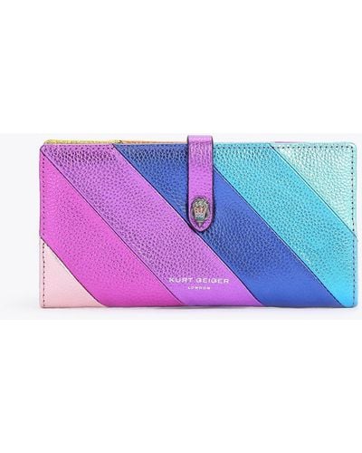 Kurt Geiger Wallet Rainbow Long Leather Soft Wallet - Purple