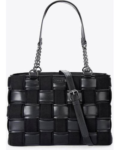 Carvela Kurt Geiger Cross Body Bag Synthetic Lexi Weave Tote 2 - Black
