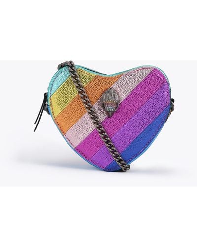 Kurt Geiger Cross Body Bag Multi Stripe Heart Kensington - Multicolour