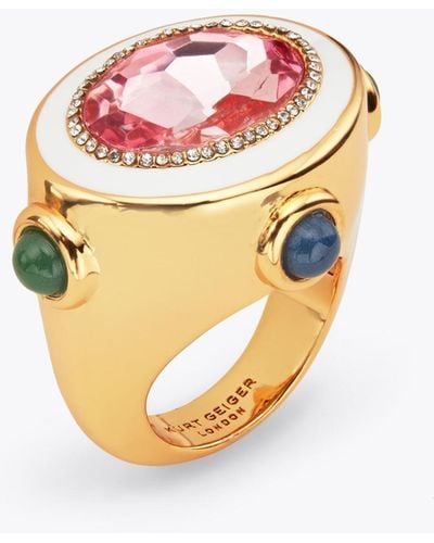 Kurt Geiger Kurt Geiger Jewellery Ring Brass Kensington - Pink
