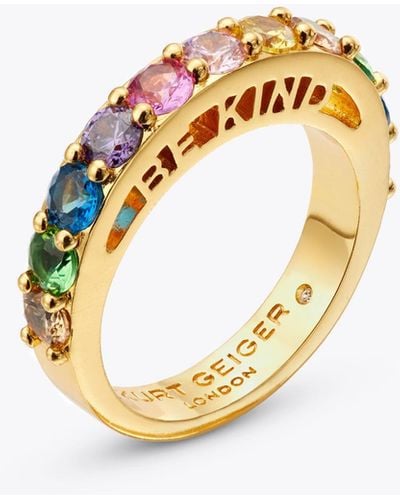 Kurt Geiger Ring Multi Other Gold Be Kind Band - Multicolour