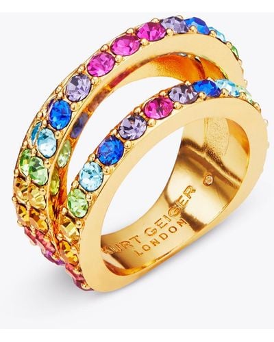 Kurt Geiger Jewellery Ring Metal Combination Rainbow - Metallic