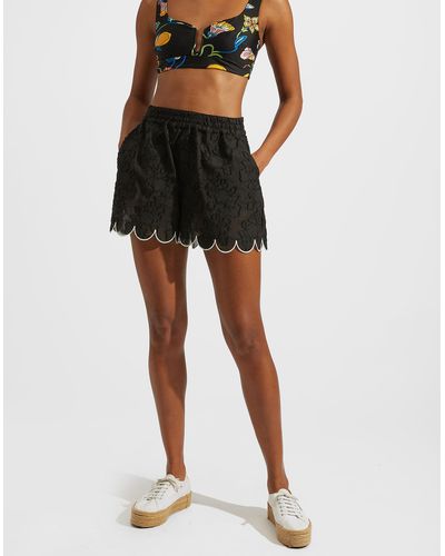 La DoubleJ Pull-Up Shorts Embroidered - Black