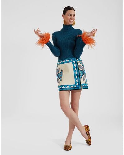 La DoubleJ Foulard Mini Skirt - Blue