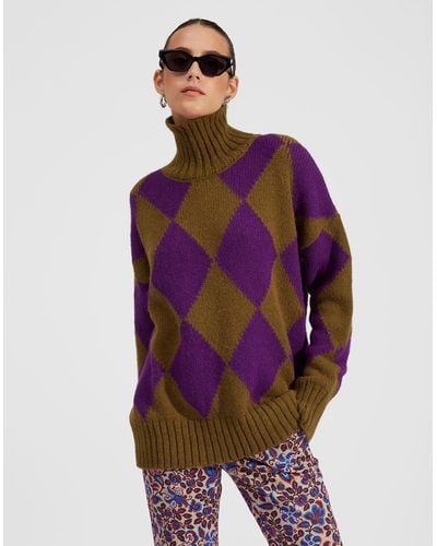 La DoubleJ Argyle Sweater - Purple