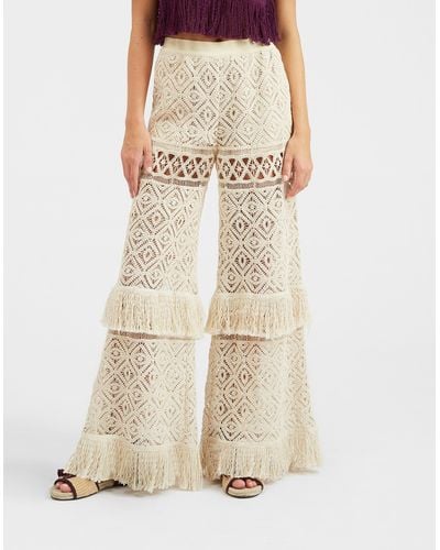 La DoubleJ Lacey Palazzo Trousers - Natural