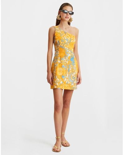 La DoubleJ Bold Shoulder Mini Dress - Yellow