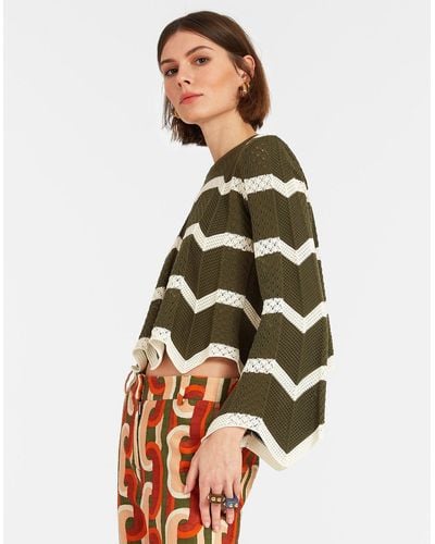 La DoubleJ Chevron Crop Sweater - Multicolor