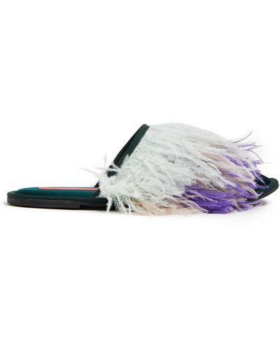 La DoubleJ Feather Slipper (With Feathers) - White